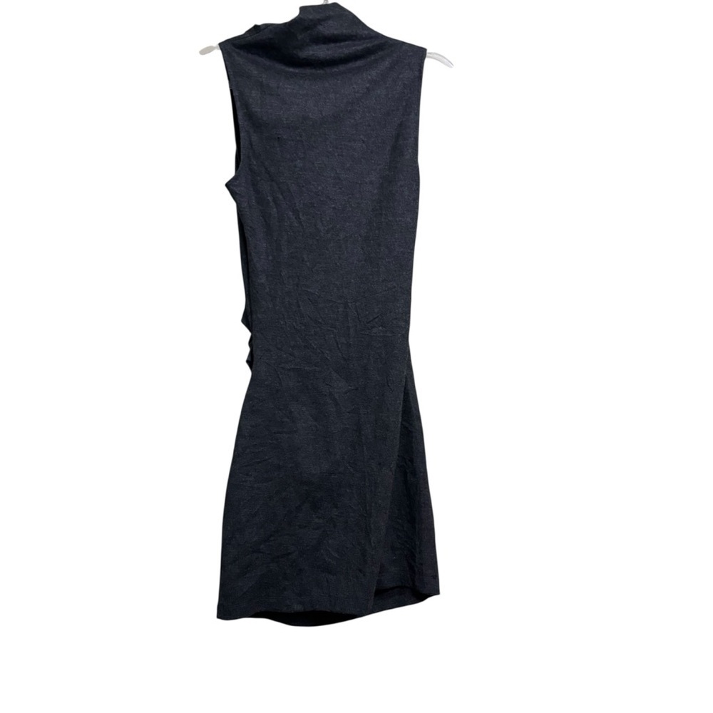 Helmut Lang SZ SM Sonar Cowl Neck Wool Stretch Draped Sleeveless Mini Dress - Picture 3 of 5